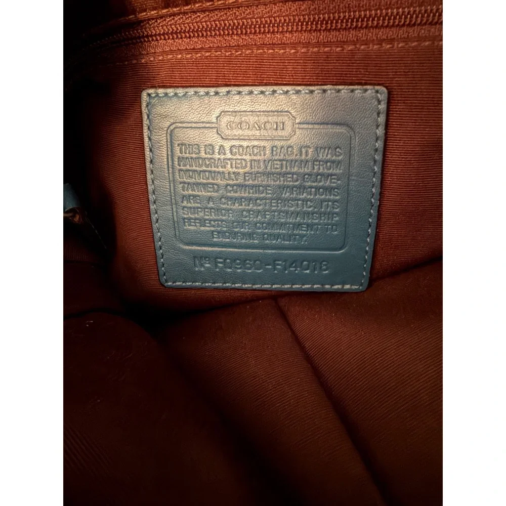 Coach Turquoise Chelsea Leather Buckle Convertible Shoulder Crossbody Hobo Bag